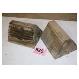 2) RUBBER TIRE CHOCKS