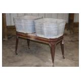 DOUBLE WASH TUBS W/STAND
