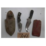 TWO CUSTOM MADE SKINNING KNIVES