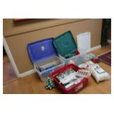 3 PLASTIC TOTES OF CHRISTMAS ITEMS