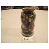 JAR OF OLD BUTTONS