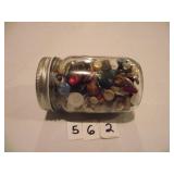 JAR OF OLD BUTTONS