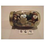 JAR OF OLD BUTTONS