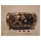 JAR OF OLD BUTTONS