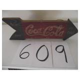 WOOD COCA COLA SIGN BOTTLES .5 CENT