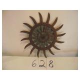 ANTIQUE CAST IRON ROTARY HOE FARM WHEELS