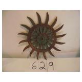 ANTIQUE CAST IRON ROTARY HOE FARM WHEELS