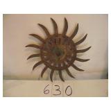 ANTIQUE CAST IRON ROTARY HOE FARM WHEELS