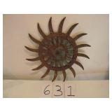 ANTIQUE CAST IRON ROTARY HOE FARM WHEELS