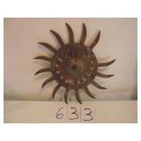 ANTIQUE CAST IRON ROTARY HOE FARM WHEELS