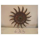 ANTIQUE CAST IRON ROTARY HOE FARM WHEELS