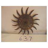 ANTIQUE CAST IRON ROTARY HOE FARM WHEELS