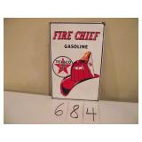 TEXACO FIRE CHIEF METAL SIGN
