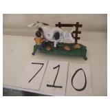 VINTAGE CAST IRON BOY MILKING COW BANK