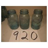 VINTAGE SET OF 3 BALL JARS