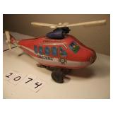 ANTIQUE FIRE CHIEF HELICOPTER TIN TOY