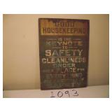 ANT. LARGE METAL SAFETY SHOP SIGN