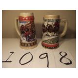2 OLD BUDWEISER BEER STEINS