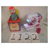 JACK IN BOX, SINGER SEWING MACHINE...WORKS