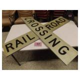 METAL RAIL ROAD CROSSING SIGN