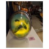 2 SIDED HANGING BUDWEISER CLOCK W/ LIGHT