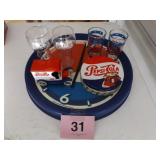 PEPSI LOT - 4 GLASSES - TIN - PEPSI CAR