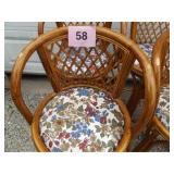 4 RATTAN BAR STOOLS