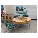 DINING TABLE WOOD & METAL 50X37"..LEAF 10X37"