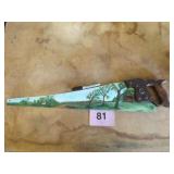 PAINTED HAND SAW, WOOD HANDLE