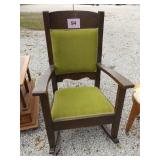 GREEN UPHOLSTERY ROCKER CHAIR