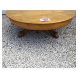 SOLID WOOD ANTIQUE TABLE W/CLAW FEET..42" X 15"