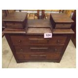 ANTIQUE CHEST / HANKIE DRAWERS, MARBLE INSERT