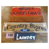 4 WOODEN SIGNS