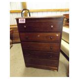 WOOD 5 DRAWER DRESSER