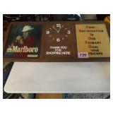 MARLBORO CLOCK & MESSAGE BOARD....49 X 21"