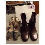 LADIES BOOTS..NIB, HEELS WORN ONCE..SIZE 10