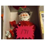 EFFANBEE SANTA DOLL W/BOX, BOX TOP POOR CONDTION