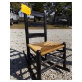 BLACK WOOD ROCKER WITH CANE SEAT