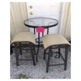 BAR HEIGHT OUTDOOR TABLE & 2 STOOLS