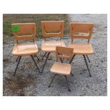 4 PLASTIC / METAL CHAIRS