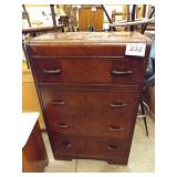 ANTIQUE WATERFALL FRONT 4 DRAWER CHEST