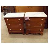 2 MARBLE TOP NIGHT STANDS
