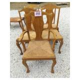5 WOOD CHAIRS / CANE SEAT