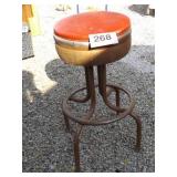 RED METAL STOOL