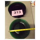 8 GREEN GLASS PLATES...8"