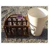 MAGAZINE RACK & TALL PLANTER