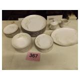 NASCO SAXONY, 8 PLACE SETTING, PLATTER,CREAM/SUGAR