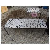 MOSAIC TILE COFFEE & END TABLE...METAL FRAME