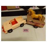 BARBIE JEEP, HORSE, HORSE TRAILER