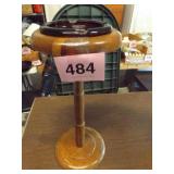 ASHTRAY WITH WOOD STAND